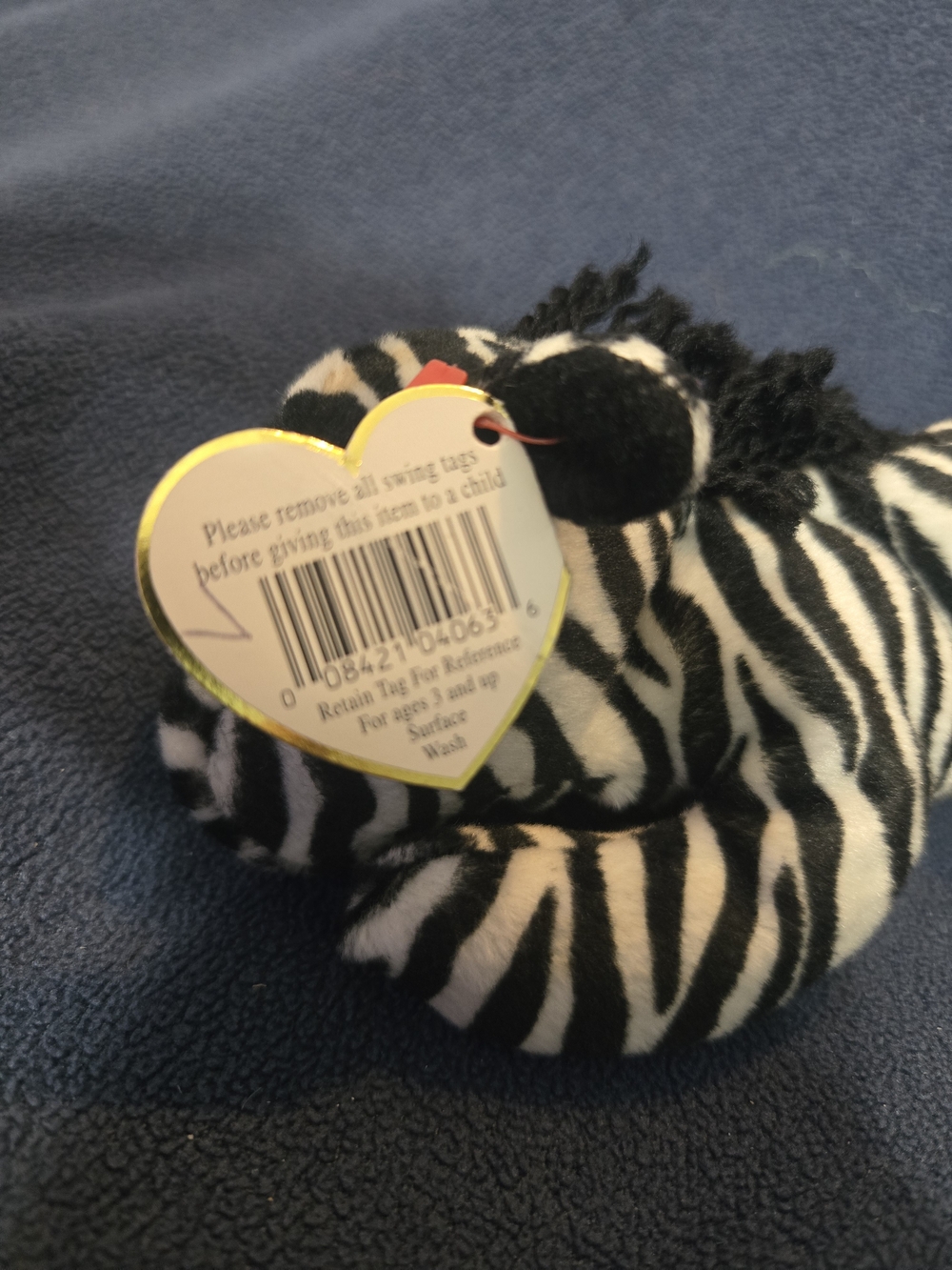 Ty Beanie Baby Ziggy Zebra 1995 Style 4063 With Tag - Picture 5 of 9